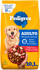Ração Pedigree Cães Adultos Raças Médias e Grandes Carne 10,1kg